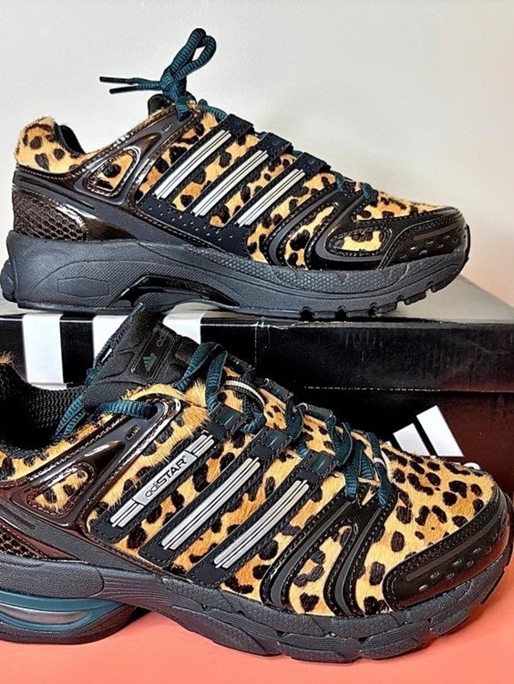 adidas Adistar Control 5 W Leopard Sneakers Brown & Black US 6